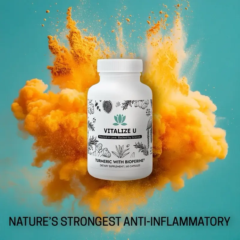 Vitalize U Premuim Turmeric with Black Pepper - 60 Capsules - Healthcare Supplement for Reducing Inflammation & Promoting Vitality
