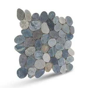 Natural Stone Mosaic Tile, Toba Sliced Pebble Mosaic Wall & Floor Tile