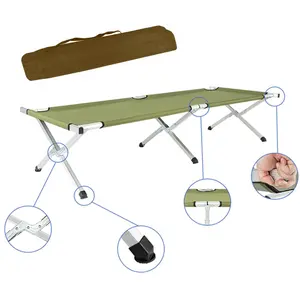 Camp Bed, Portable Folding Camping Cot for Adults,Indoor Outdoor Portable Sleeping Cot for Hiking, Camping with Carrying Bag Army