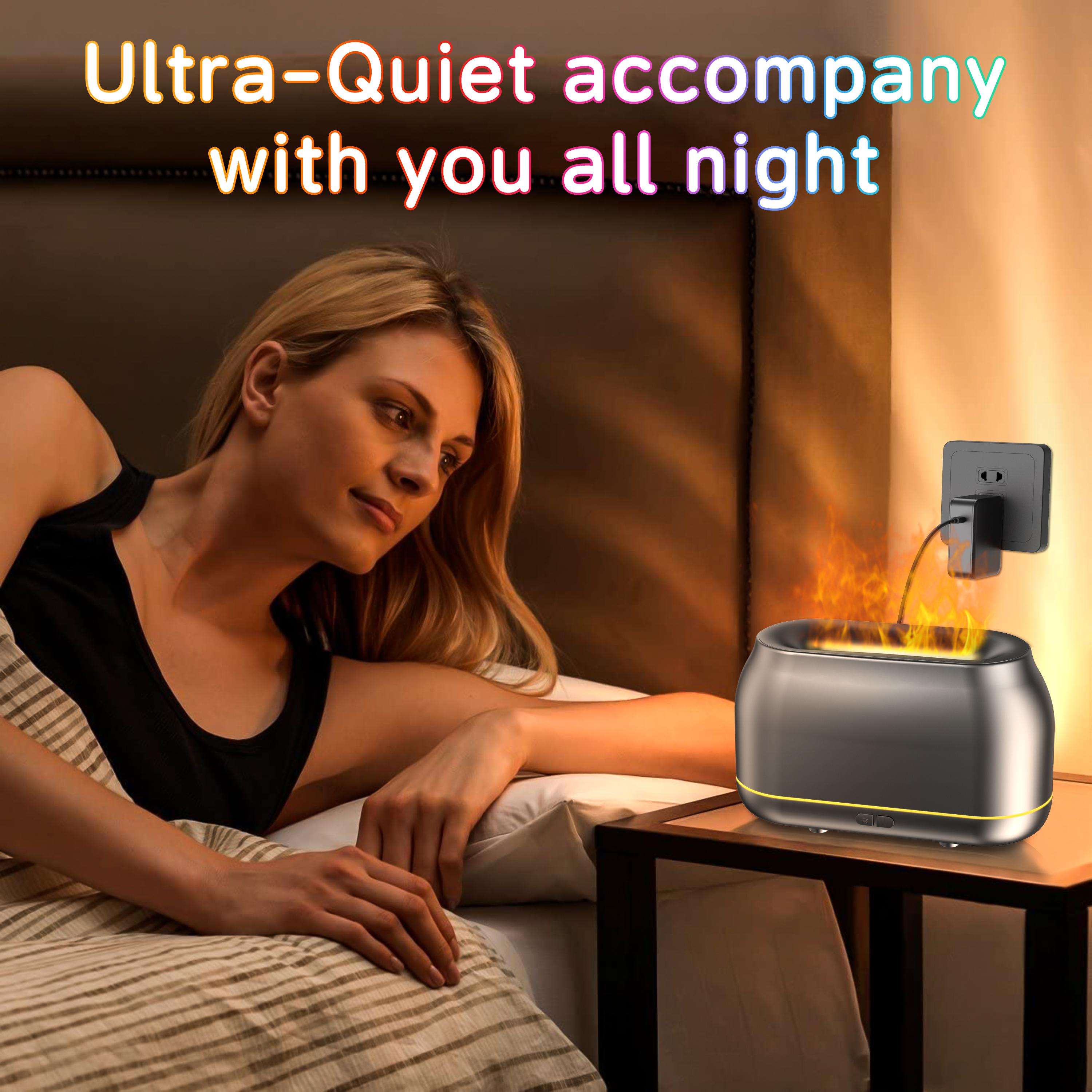 Upgraded Colorful Flame Essential Oil Diffuser, 7-Color LED, Silent Humidifier with Auto-Off Protection, 160mL for Home, Office & Yoga