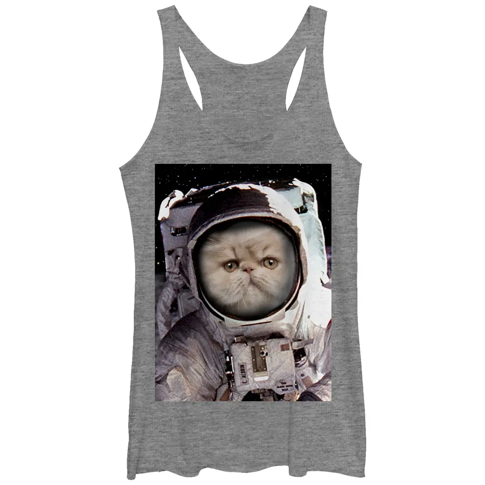 Women's Lost Gods Cat Astronaut Racerback Tank Top