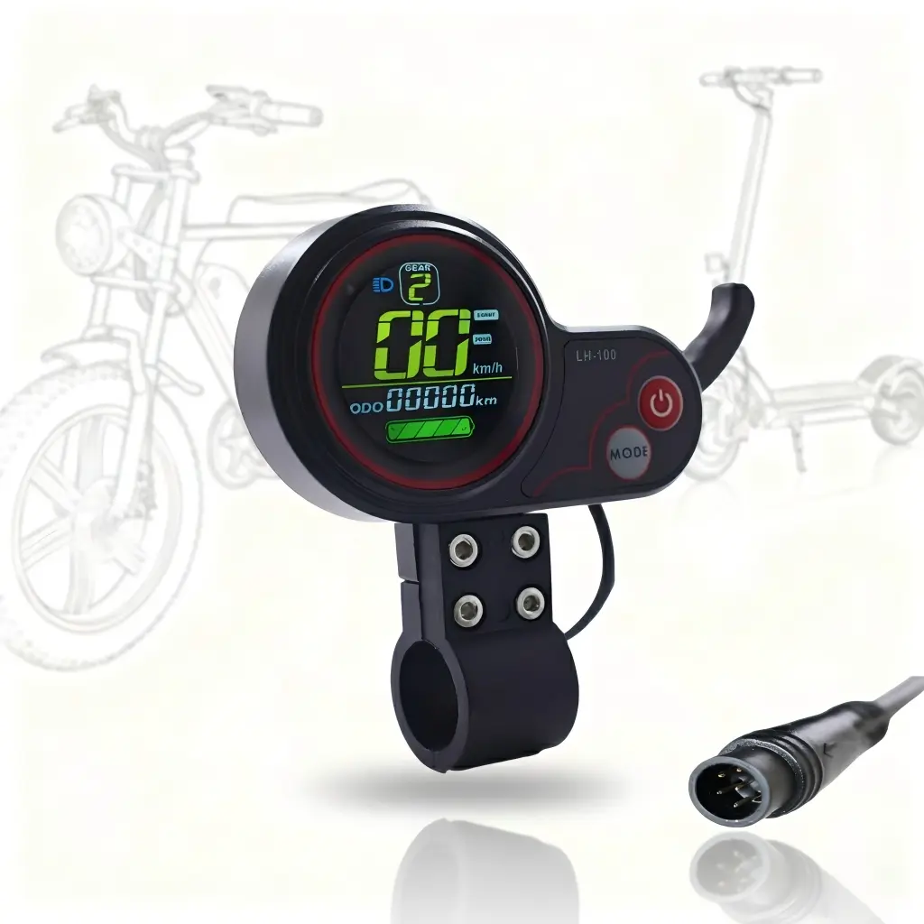 Lh100 LCD Display with Waterproof 6pin Interface, Supports 18v-60v Voltage Range, Clear Backlight, Easy Installation, Ideal for Electric Bicycles, Bike Accessories, Outdoor Cycling Accessories