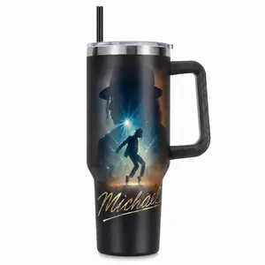 Mi.chael Jack.s0n 40oz Tumbler, King of Pop Travel Mug, Music Legend Fan Cup