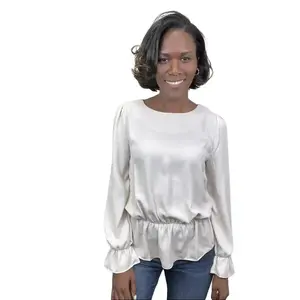 Tried And True Women's Ruffled Long Puff Sleeve Blouse