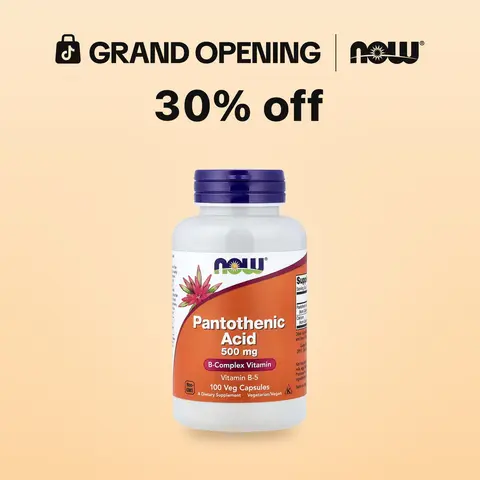 NOW Supplements Pantothenic Acid (Vitamin B-5) 500mg B Vitamins Capsules, 100-Cap Supply Bottle, Dietary Supplement, Easy Daily Use, Gluten-Free, Vegetarian, Kosher, GMP Quality Assured, Third-Party Tested, 1968 Family Brand for Energy Support