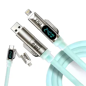 240W 4-in-1 Fast Charging Cable,Compatible With Multiple Devices Including Smartphones And Laptops 2026 New Style Data Cable with Digital Display-MM