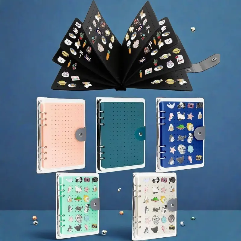 Portable Pin Display Storage Bag with Holes, Pin Collection Folder, Ideal for Pin and Brooch Organization and Storage, Travel Organizer Bag