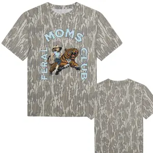 Feral Moms Club T Shirt, Western Rodeo Graphic Tee, Vintage Cowboy Aesthetic Shirt, Hunting Style Camo Tee, gift for mom