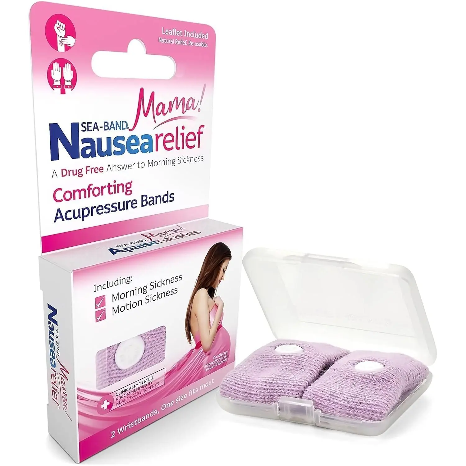 Sea-Band Mama Morning Sickness Relief Acupressure Wrist Bands - 1 Pair / 2 Oz