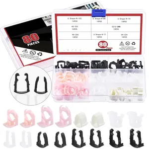 80Pcs 8 Sizes Fuel Line Retaining Clip Assortment Kit, 3/8" 5/16" Retainer Clips Compatible with GM Automotive Replacement Fuel Lines