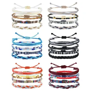 Boho Style Braided Bracelet, Stackable Bracelets, Adjustable Beaded Bracelet, Fashion Accessories for Women & Men, Trendy All-match & Exquisite Jewelry for Birthday Gift