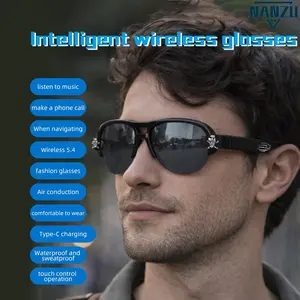 Smart Glasses with Bluetooth-compatible Headphones, UV Protection, Voice Control, Unisex, Blue Light Lenses, Indoor/outdoor Use, Safety Glasses