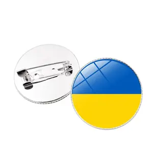 Ukraine Flag Brooch Coat of Arms of Ukraine Ukrainian National Flag Pin For Backpacks Hat Bag Clothes Patriotic Badge Enamel Pin