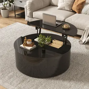 Round Lift Top Coffee Table with Hidden Storage | Modern Space-Saving Living Room Must-Have