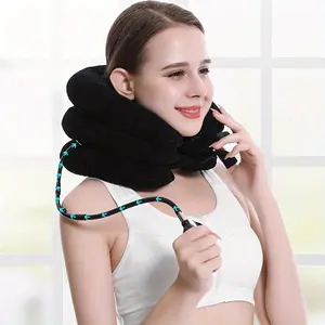 3 Layers Inflatable Neck Traction Pillow, Adjustable Softness Cervical Stretching Air Pillow, Portable Neck Support Cushion for Neck Pain Relief, Home & Travel Use