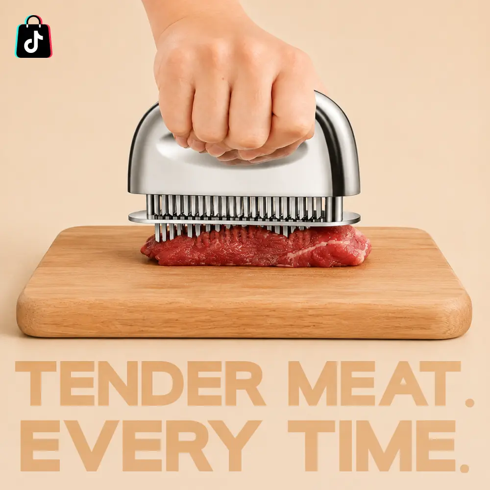 Stainless Steel Meat Tenderizer Tool, Gourmet Easy Juicy Steak Utensil, 60 Ultra-Sharp Blades, No Assembly Required, 5-Year Warranty, Kitchen Household Products Kitchen Tools And Gadgets