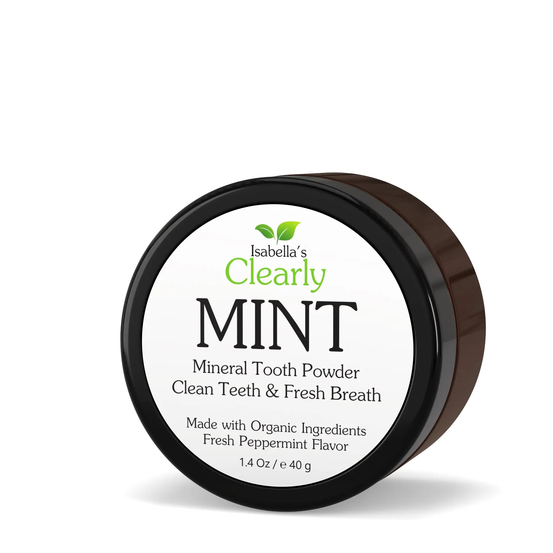 Tooth Powder with Xylitol & Bentonite Clay | Natural Toothpaste Alternative for Fresh Breath & Clean Feel | Fluoride Free Mint Oral Care Made in USA (Isabella's Clearly MINT)
