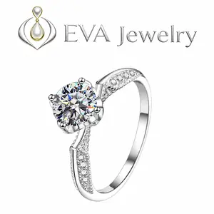 [EVA Jewelry] 925 Sterling Silver Synthetic Moissanite Ring
