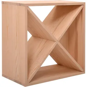 24 Bottle Wine Rack Holder Compact Cellar Cube Bar Storage Kitchen Decor Wood Display Home,Natural