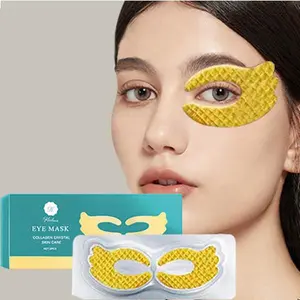 Korean Crystal Hydrolyzed Collagen eye mask - Reduces wrinkles, under eye bags, puffy eyes - Eye patches with Hyaluronic Acid - Eye Pads for Dark Circles - Improves Elasticity.
