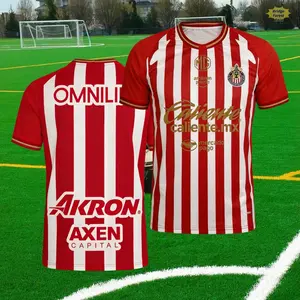 2627 Chivas Guadalajara Home Away Red Short-Sleeved Football Shirt, Mexico, Liga MX