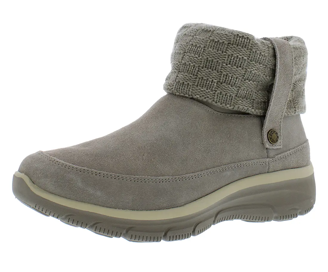 Skechers Women's Easy Going-Upgraded Heights Suede Chelsea Wedge Ankle Boot - Footwear for Elevated Casual Walking Shoes Style