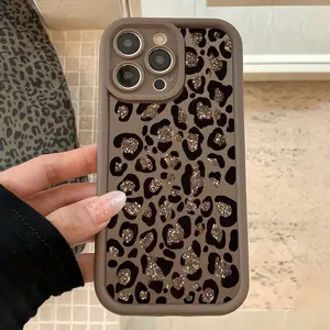 Phone Case: Brown Leopard Print Spotted TPU Shockproof Full-Coverage Precision Protective Case. Suitable for Apple iPhone 17 E Air Pro ProMax iPhone16 15 14 Plus 13 12 Mini 11 X XS XR. Ideal as a Birthday or Christmas Gift for Couples, Women, Daughters