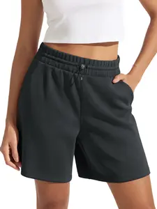 ODODOS Modal Soft Relaxed Shorts for Women Adjustable Shockcord High Waist Casual Shorts with Pockets