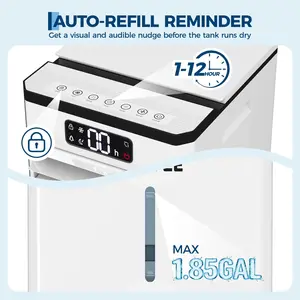 High-Efficiency Portable Evaporative Air Cooler – 1400 CFM, 1.84 Gallon Tank, 3 Fan Speeds, 12H Timer, Remote Control, Quiet Windowless Mobile AC Unit on Wheels for Bedroom, Home, Office
