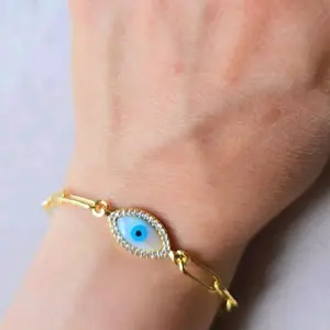 Fashion Exquisite Blue Evil Eye Bracelet for Women 925 Sterling Silver Zircon