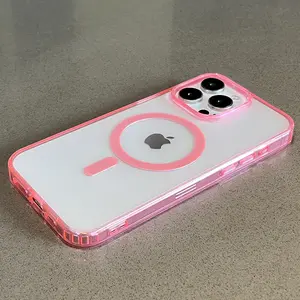 Magnetic For Magsafa Hybrid Case For  iPhone 16 15 14 13 12 11 Pro Max Plus Candy Color Matte Hard Cover Silicone