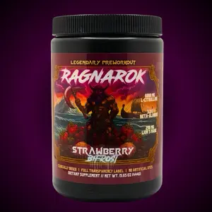 Titanforged Labs — Ragnarok Strawberry Bifrost - 30 Servings – Pre-Workout for Men & Women with Lion's Mane, L-Citrulline, & Beta Alanine for Energy & Focus