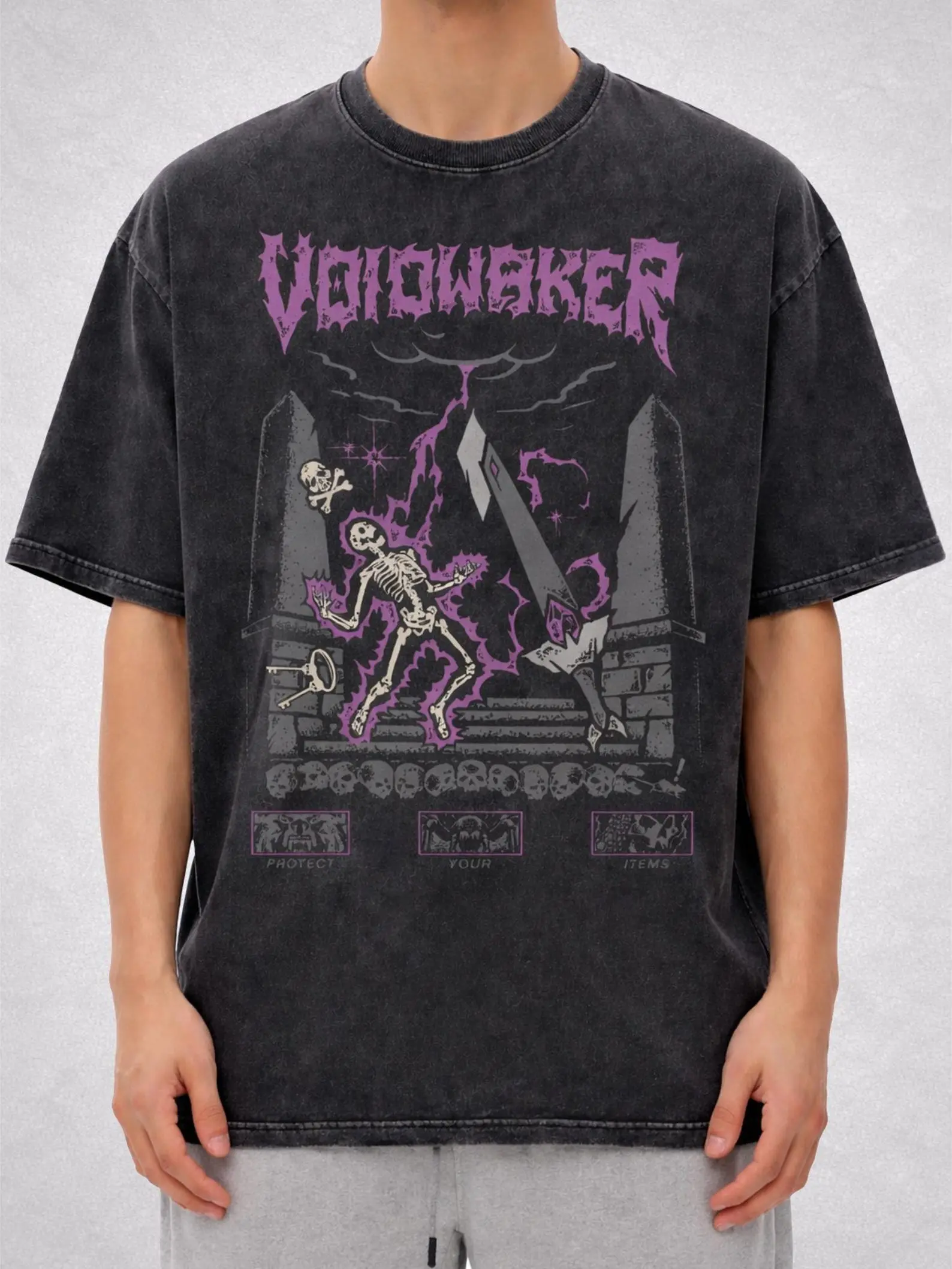 OSRS Voidwaker Shirt, Old School RuneScape PKer Tee, PyP Weapon Graphic T-Shirt, Funny Gamer Gift, Acid Wash Oversized Tee