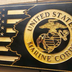 wooden Flag US Marines