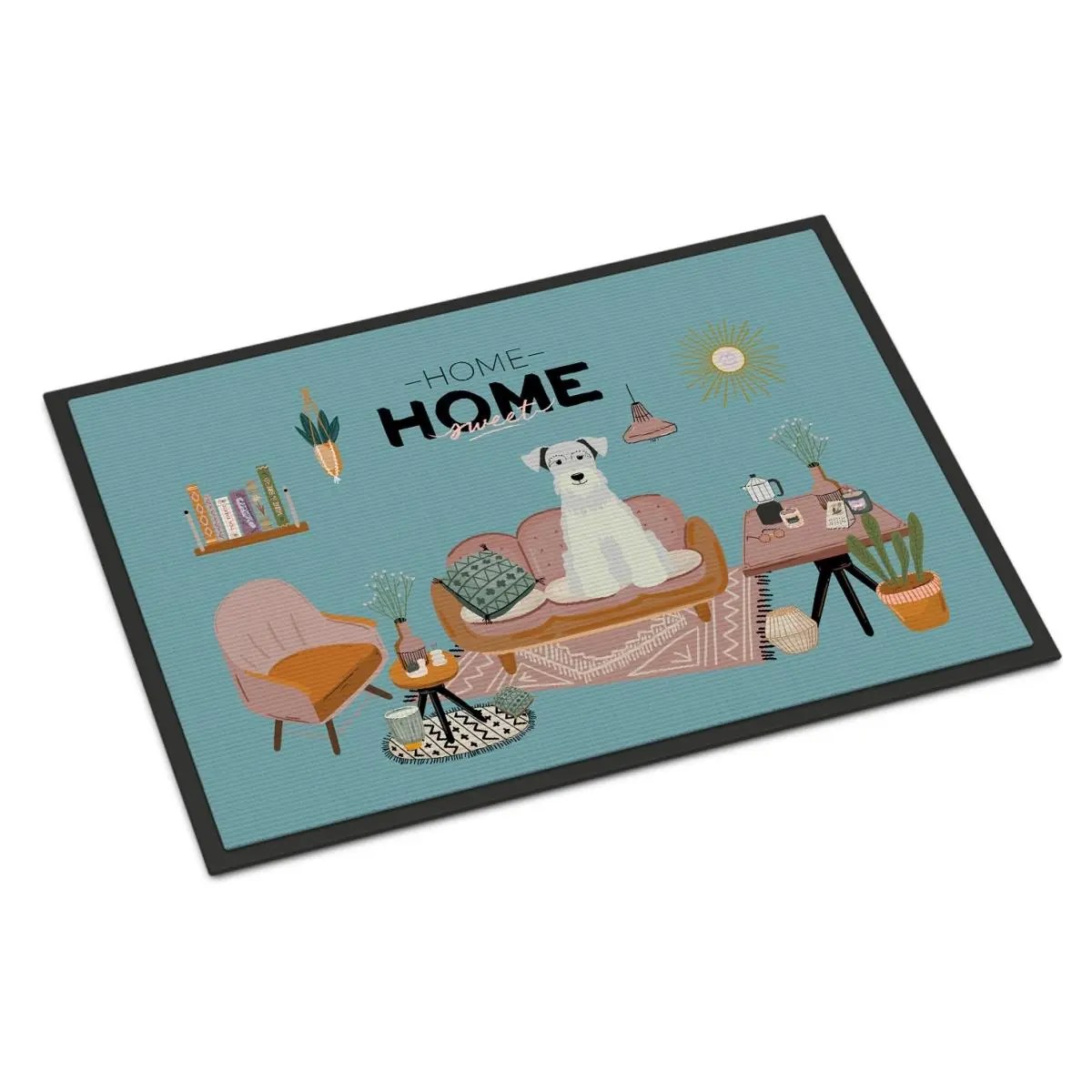 Carolines Treasures CK7898MAT 18 x 27 in. White Miniature Schnauzer Sweet Home Indoor or Outdoor Mat