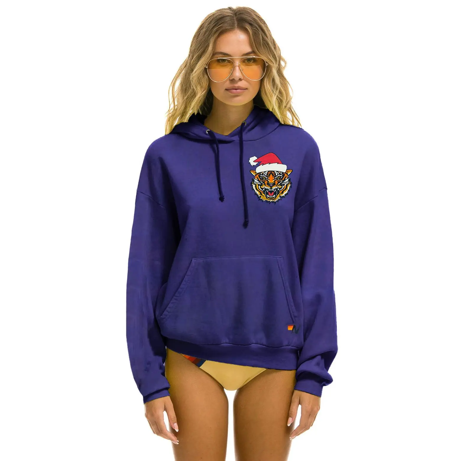 MEMBER EXCLUSIVE SANTA TIGER RELAXED PULLOVER HOODIE - PURPLE