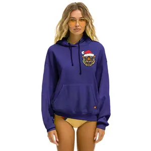 MEMBER EXCLUSIVE SANTA TIGER RELAXED PULLOVER HOODIE - PURPLE