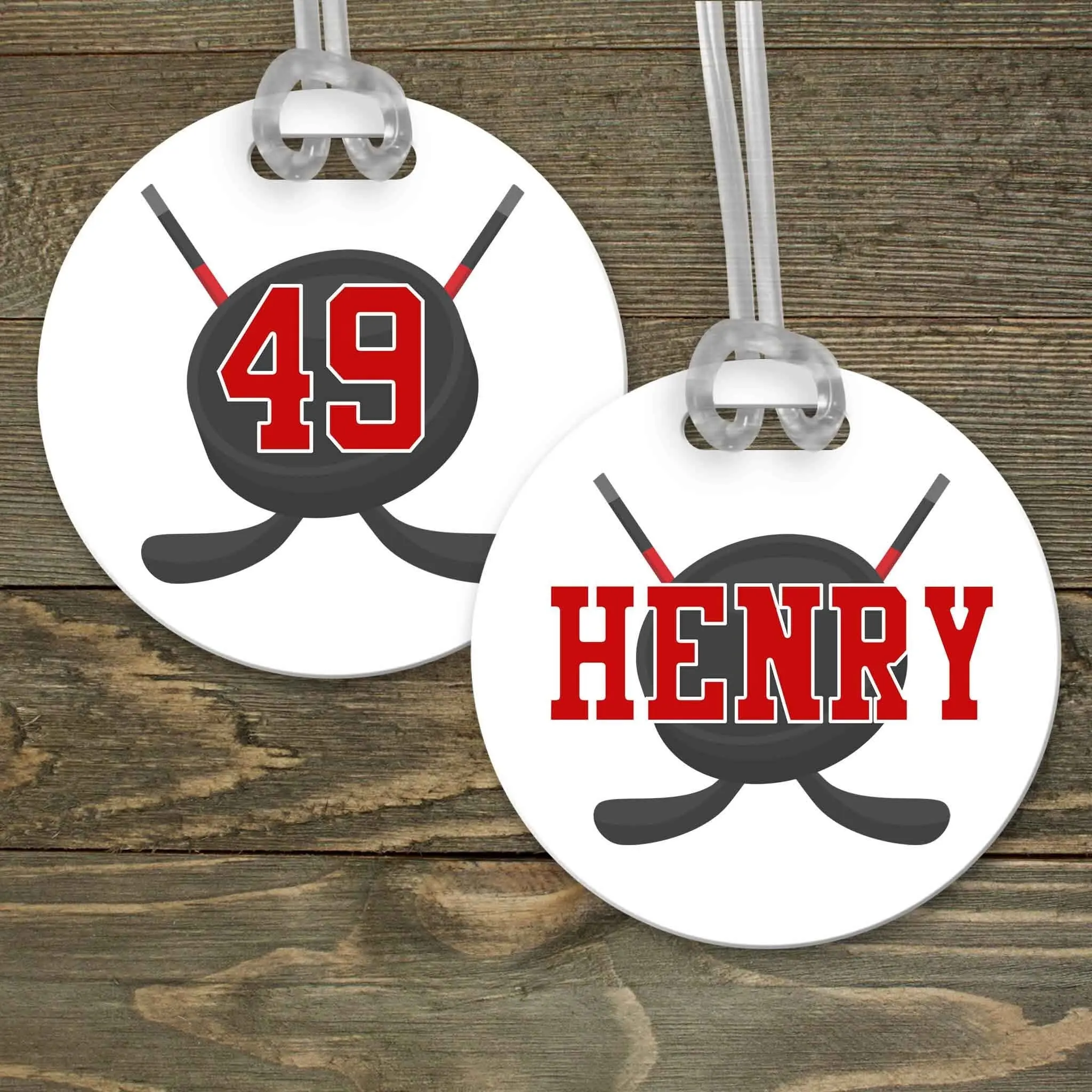 Personalized Luggage Tag | Custom Monogram Bag Tag | Hockey Stick