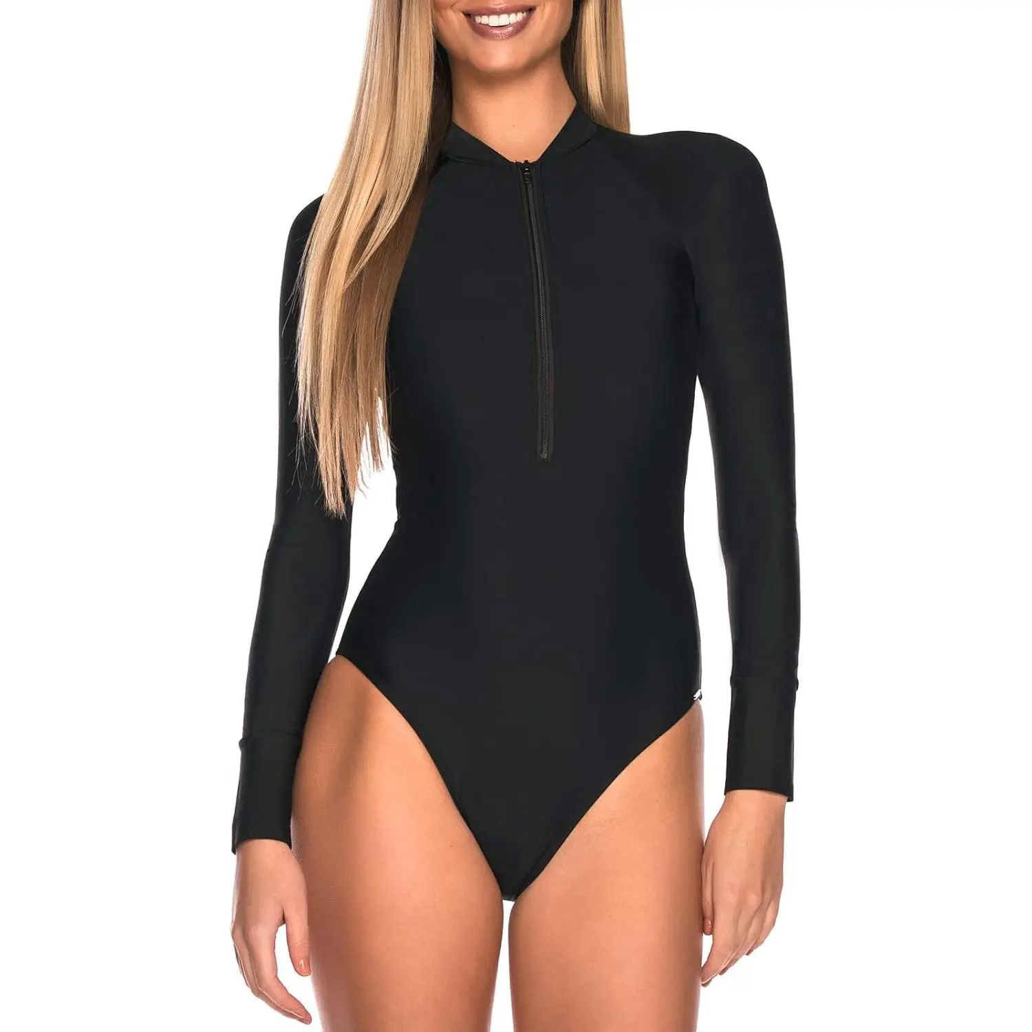 Women's Long Sleeve One Piece Swimsuits Rash Guard Modest Full Coverage Bathing Suit