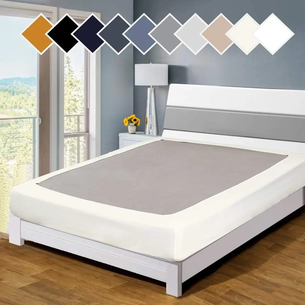 Premium Bed Box Spring Cover, King/California, Update Bed Skirt, Mattress Protector Encasement, Ivory