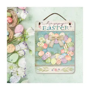 Courtside Market Easter Egg Wreath 12x16 Artboard with Twine