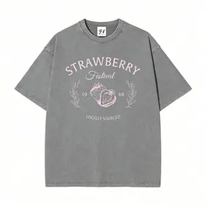Strawberry Festival Cottagecore Shirt Oversize Unisex Washed T-Shirt for Women and Men's Unisex Fit Batik Cotton Oversize Streetwear Menswear  Super Soft Pre-Shrunk