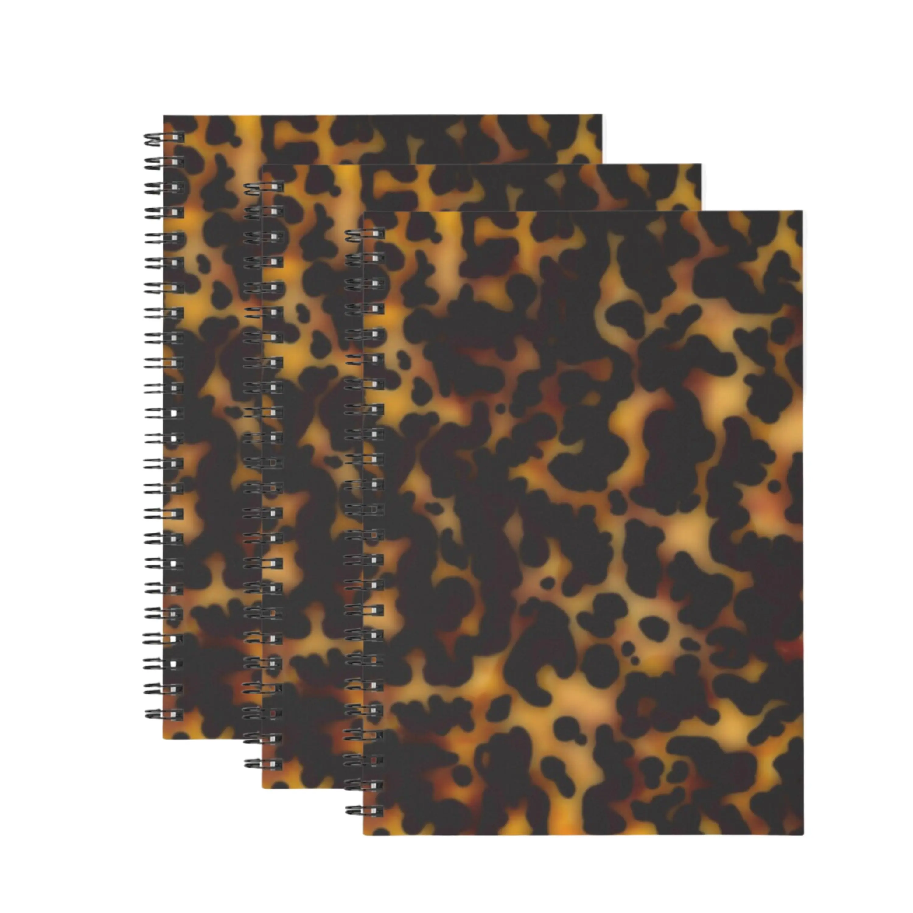 3pcs Journal Notebooks Tortoise Shell Notebook School 160 Pages A5 Medium Size Thick Paper, Spiral-bound, Waterproof Flexible Plastic Cover, for College, Sketching, Drawing, Painting