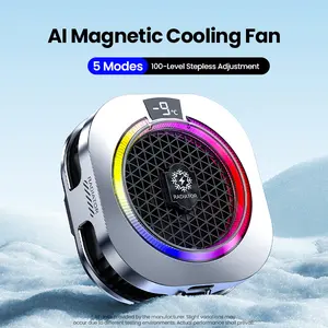 BlueWow Magnetic Cooling Fan 5 Modes 100-Level Stepless Adjustment Vibrant RGB Magnetic & Clip-on for PUBG Mobile CODM Freefire Deltaforce Mobile Rechargeable Shirt Fan