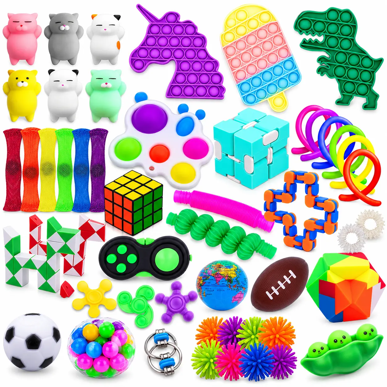 Fidget Poppers Pack – 50 Pcs Fidget Toys, Party Favors for Kids 8-12, Stocking Stuffers, Bulk Sensory Toys for Classroom Treasure Box Prizes, Goodie Bags, Birthday Gifts Zen Laboratory