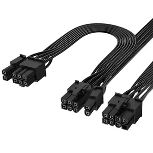 PCIe  Campatible with , 60 cm 8 Pin to Dual 6+2 Pin, Male to Male GPU Power , Compatible with ARESGAME Modular Power Supplies (60cm+18cm), 1Pack