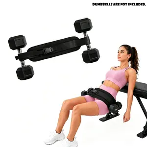【SummerVibes】Adjustable Dumbbell Hip Thrust Belt,1 Count Hip Training Belt with Extra Padding,Hip Exercise Equipment for Home Workout,Weight Plates