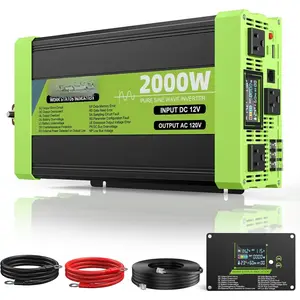 2000W Pure Sine Wave Inverter 12V DC to 120V AC Inverters for RV,, Solar, , Off-Grid,  Power Inverter with LCD Display, 3 AC Outlet, 30W USB-C, USB, Remote Control, Surge 4000W