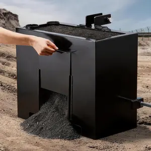 VEVOR Ballast Box, Summervibes,Summervibes, 3-Point Category 1 Tractor Ballast of 800 lbs Capacity, with Standard 2 Inch Hitch Receiver, Heavy-Duty Steel 3.2 ft³ Large Volume Durable Loader Attachment with Sliding Door, Black