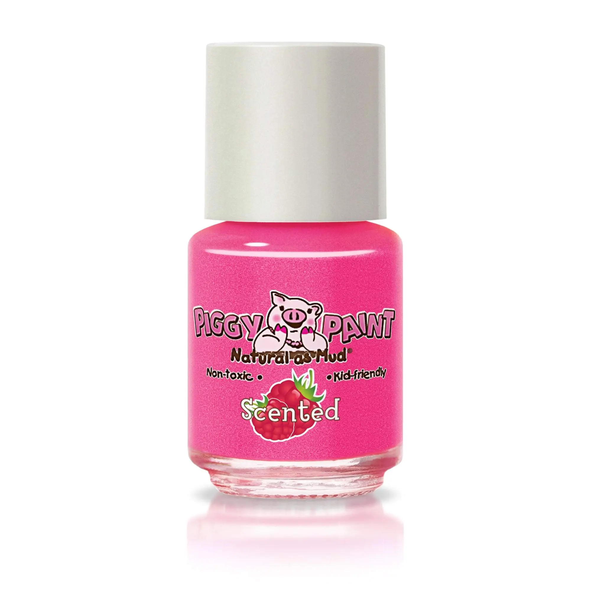 Piggy Paint Rad Raspberry Scented Pink Nail Polish for Kids, Non-Toxic, Fruity Scent, Water-Based Formula, Durable Finish, Kid-friendly